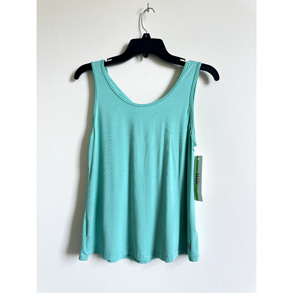 Nicole Miller Sport $58USDWomen's Teal Cross Back Stretch Activewear Tank Sz L - Picture 1 of 7